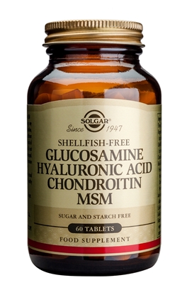 SOLGAR GLUCOSAMINE HYALURONIC ACID CHONDROITIN MSM 60 TABL